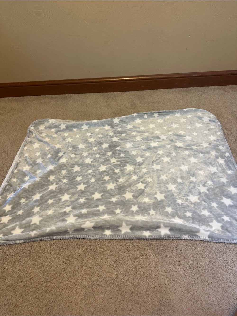 Soft Star Print Baby Blanket - Gray